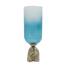 Load image into Gallery viewer, Ombre Pedestal Table Vase (565456) - Blue / Gold
