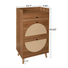 Load image into Gallery viewer, Allen - Rattan 2 Door 1 Drawer Cabinet Shoe Rack For Entrance
