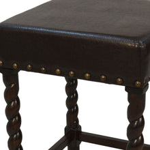 Load image into Gallery viewer, Faux Leather Backless Counter Height Bar Chair With Footrest 24" - Black And Espresso

