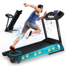 Load image into Gallery viewer, Treadmills For Home, Electric Treadmill With Automatic Incline, Foldable 3.5Hp Workout Running Machine Walking, Double Running Board Shock Absorption Pulse Sensor Bluetooth Speaker App Fitshow - Black

