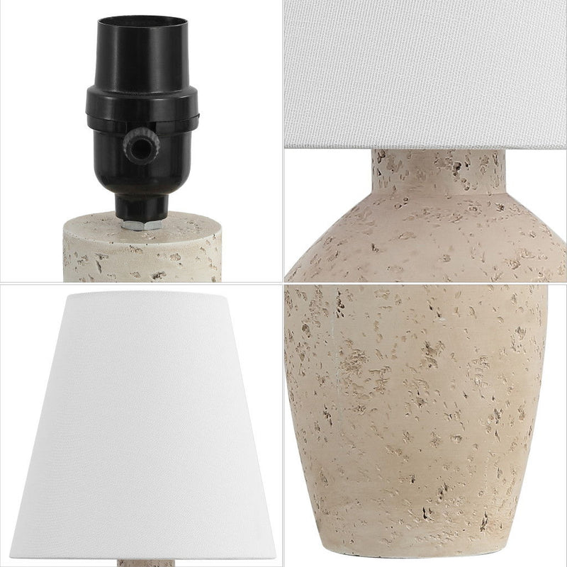 19" Urn Bedside Lamps With Empire Shades (Set of 2) - Cream / White