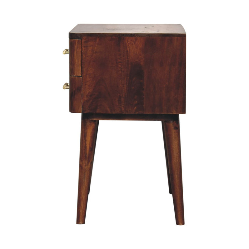 23" Solid Wood Two Drawer Nightstand - Chestnut