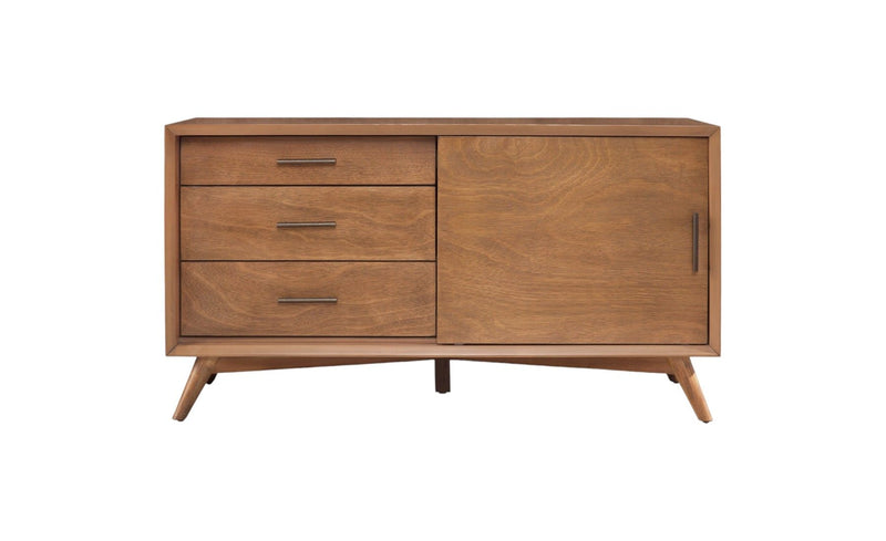 Wood Mahogany Solids Okoume And Veneer Cabinet Enclosed Storage TV Stand - Brown