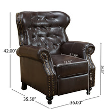 Load image into Gallery viewer, Contemporary Style Push Back Recliner With Button Tufted Stitching And Nailhead Trim
