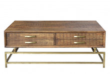 Load image into Gallery viewer, Storage Coffee Table - Brown And Gold
