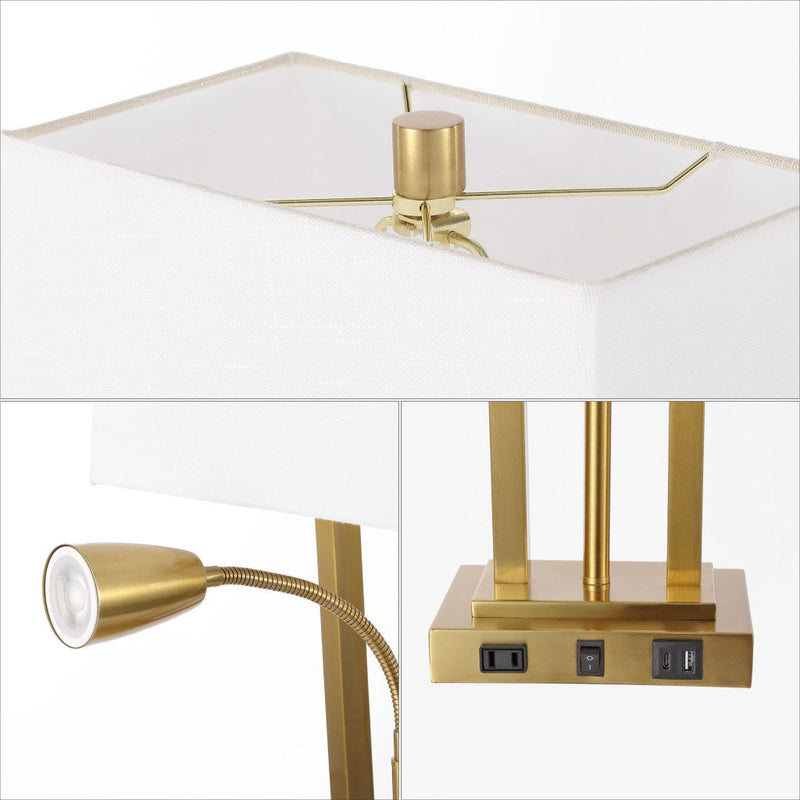 Swing Arm Novelty Table Lamp With Shade - Brass