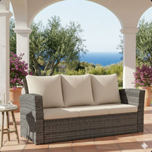 Load image into Gallery viewer, All-Weather Wicker 3 Seat Patio Sofa With Thick Cushions
