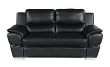 Load image into Gallery viewer, Love Seat Faux Leather - Silver / Black
