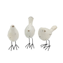 Load image into Gallery viewer, Fabric Bird Statue Tabletop Sculpture (Set of 3) - Black / White

