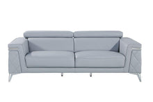 Load image into Gallery viewer, Italian Leather Sofa With Silver Legs - Light Blue
