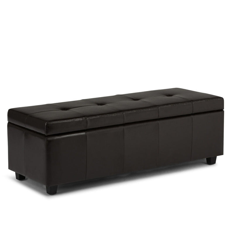 Upholstery Storage Ottoman - Dark Brown / Coffee