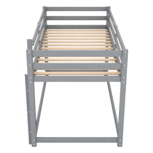 Load image into Gallery viewer, Twin over Twin Floor Bunk Bed with Ladder , Gray(Old SKU:WF281727AAE/WF286602AAE)
