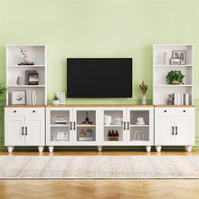 Load image into Gallery viewer, Farmhouse TV Stand With Solid Wood Gourd Shaped Legs For TVs Up To 70"
