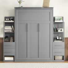 Load image into Gallery viewer, Murphy Wall Bed With LED Lights, Shelves And Drawers
