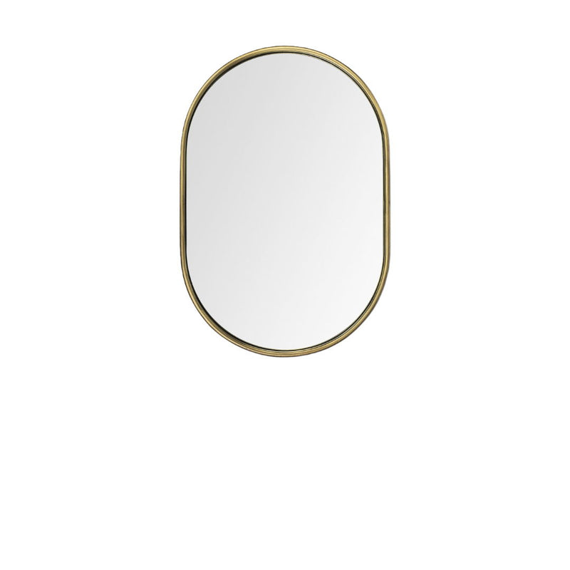 Oval Accent Metal Mirror - Gold