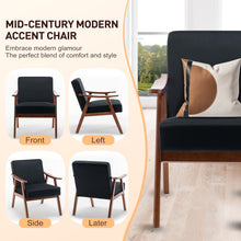 Load image into Gallery viewer, Mid Century Modern Accent Chair With Solid Wood Frame And Extra Thick Backrest
