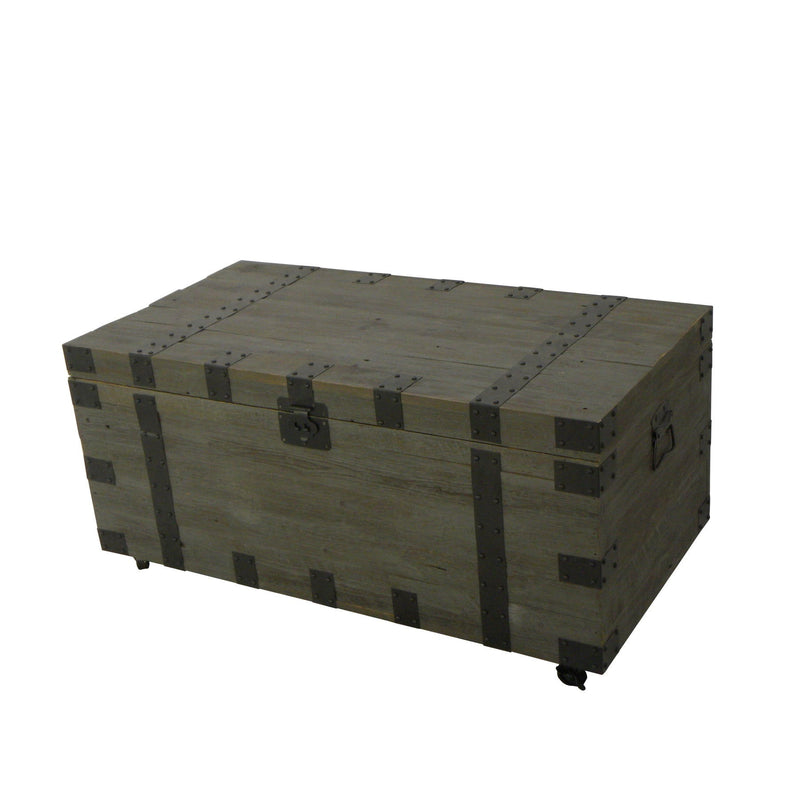 22" Reclaimed Wood Distressed Trunk Coffee Table - Brown