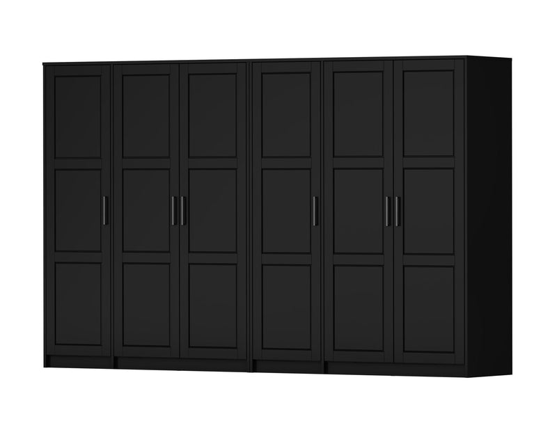 Solid Wood Six Door Combo Dresser (765127) - Black