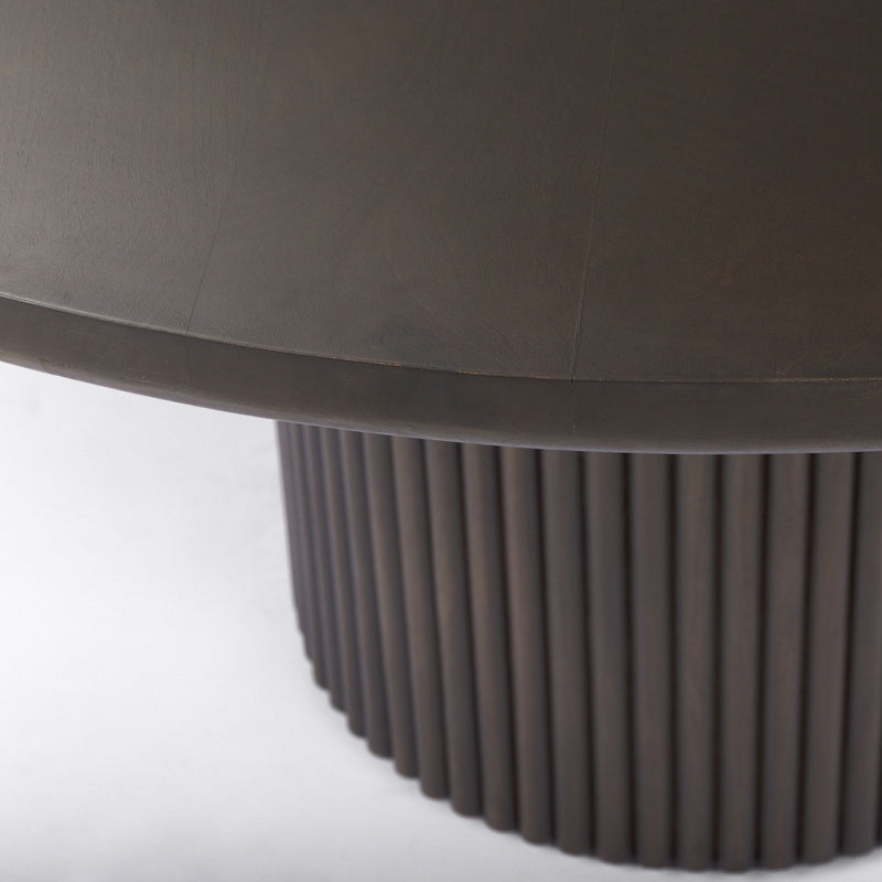 Solid Wood Pedestal Base Round Top Dining Table (727869) - Brown