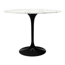 Load image into Gallery viewer, 40" Marble And Metal Dining Table - Black

