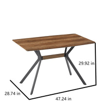 Load image into Gallery viewer, Modern Minimalist Style Dining Table MDF Wooden Top Metal Shelf Metal Heat Transfer Legs Leveling Feet For Dining Room Kitchen Office Table - Walnut / Black
