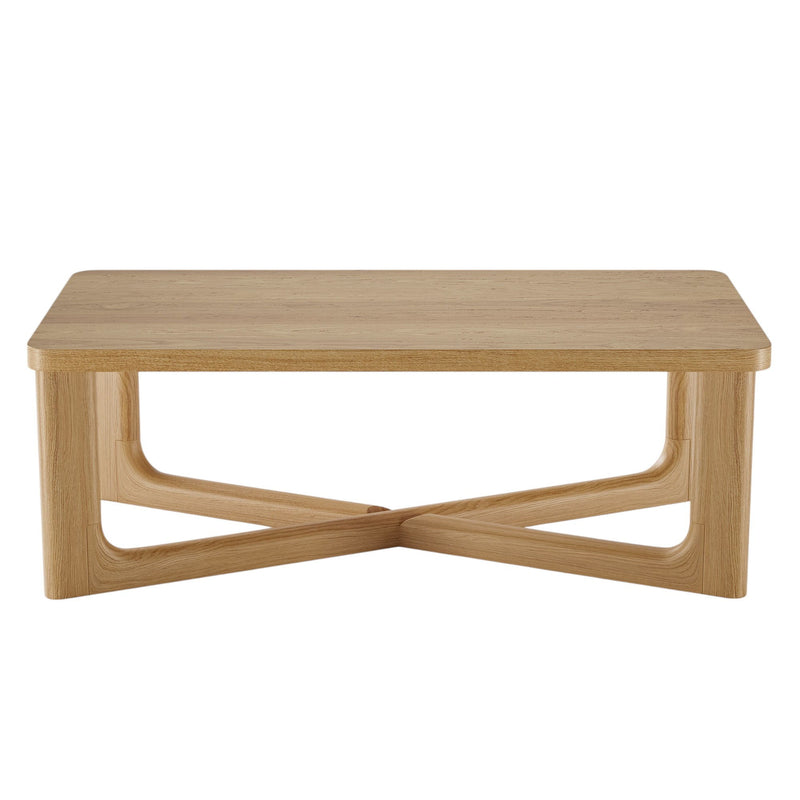 50" Solid Wood Cross Legs Coffee Table - Natural