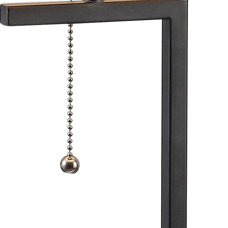 25" Novelty Table Lamp LED With Drum Shade - Black