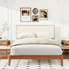 Load image into Gallery viewer, King Size Solid Dry Bamboo Wood 12" Platform Bed With Adjustable Bamboo Headboard - Brown

