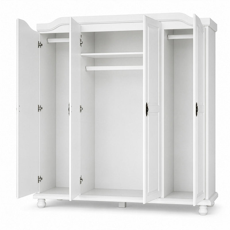 Solid Wood Four Door Combo Dresser (764842) - White