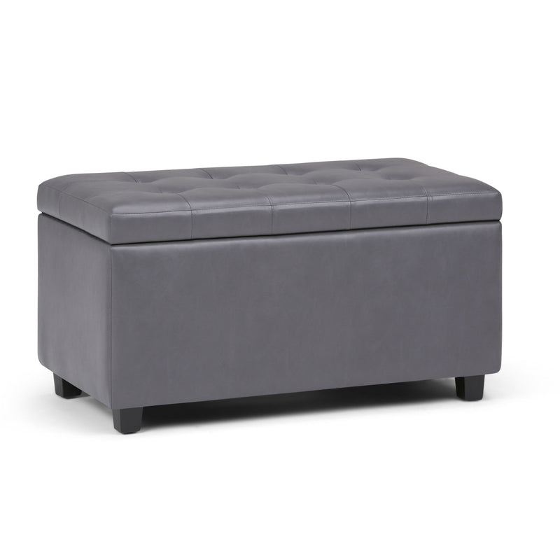 Transitional Upholstery Storage Ottoman - Dark Brown / Gray
