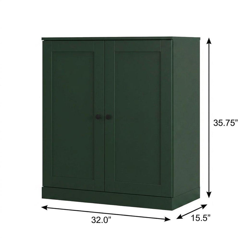 Twenty Pair Solid Woodshoe Storage Cabinet (752351) - Green