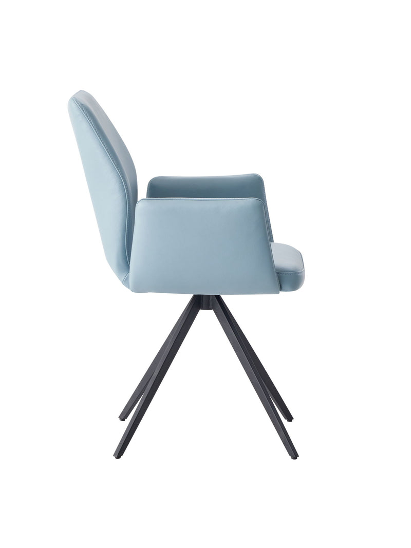 Upholstered Leather Dining Side Chair - Sage