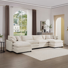 Load image into Gallery viewer, Modern Oversized Modular Cushion Sofa With Ottoman, Low Back, Deep Seating Sofa Set
