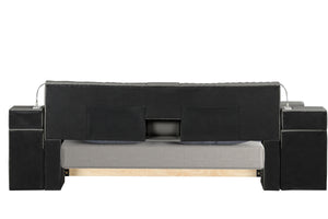 Zoya Smart Multifunctional Queen Size Bed Made with Wood in Gray
