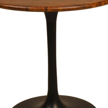 Load image into Gallery viewer, 30" Rounded Solid Wood And Iron Pedestal Base Dining Table - Brown
