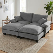 Load image into Gallery viewer, Modular Sectional Sofa With Movable Ottoman &amp; Pillows
