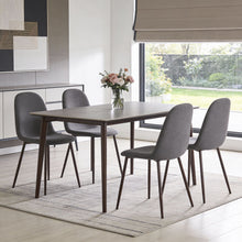 Load image into Gallery viewer, Fabric Steel Dining Side Chairs (Set of 4) - Gray / Brown
