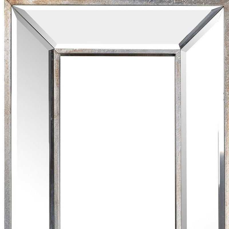 18" Beveled Glass Framed Accent Mirror - Silver