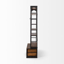 Load image into Gallery viewer, Four Tier Library Bookcase With Four Drawers - Black / Brown / Copper
