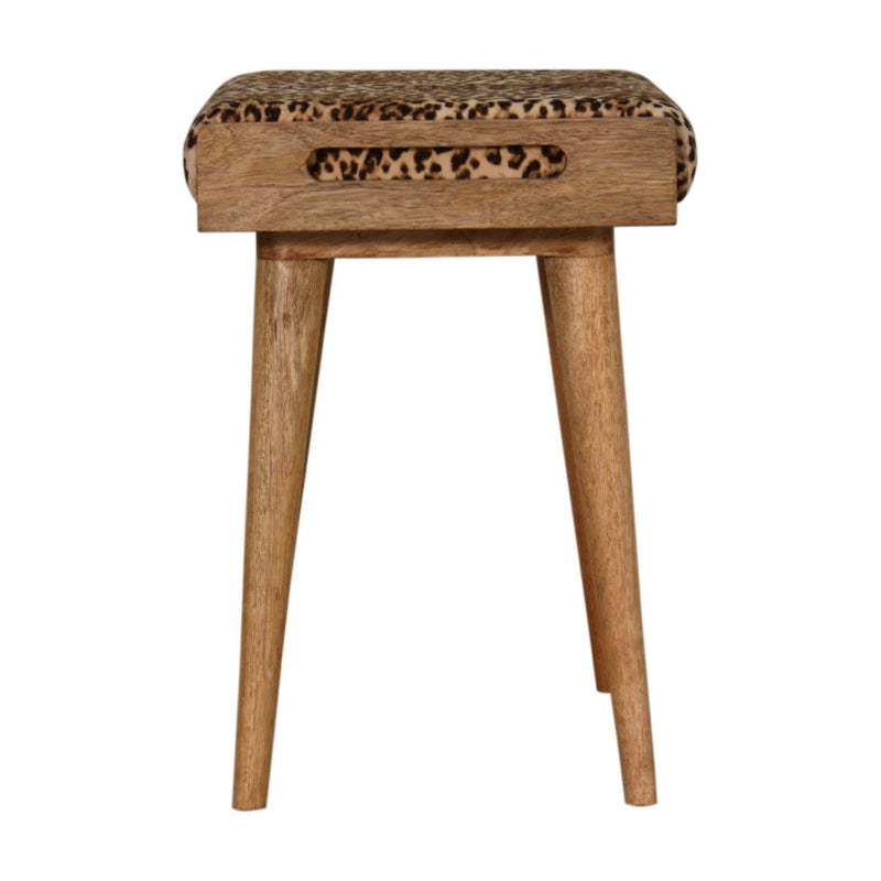 Velvet Round Footstool (719527) - Brown