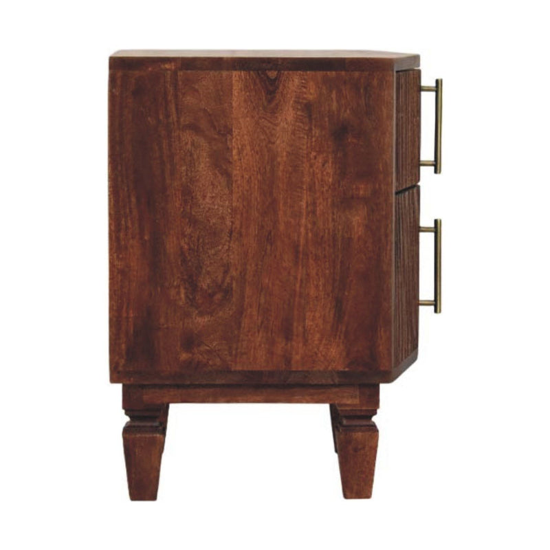 22" Solid Wood 2-Drawer Nightstand - Brown