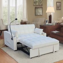 Load image into Gallery viewer, Modern Loveseat With Pullout Bed, Adjustable Reclining Backrest
