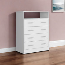 Load image into Gallery viewer, Four Drawer Standard Chest With Open Shelf - White
