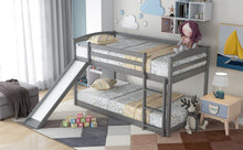 Load image into Gallery viewer, Twin over Twin Bunk Bed with Convertible Slide and Ladder , Gray(Old SKU:WF281725AAE)
