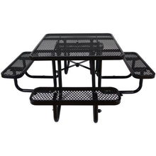 Load image into Gallery viewer, Square Outdoor Steel Picnic Table, With Umbrella Pole

