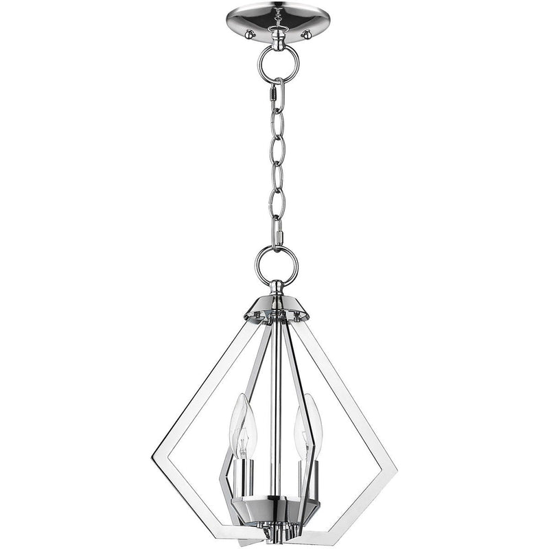 Two Light Dimmable Chandelier With Shades - Silver