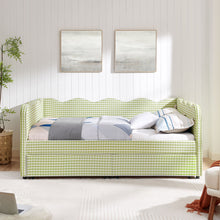 Load image into Gallery viewer, Gingham Daybed With USB Charging Port, Wave-Shaped Design
