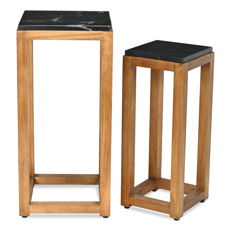 Square Nested Tables (Set of 2) - Black / Brown