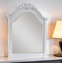 Load image into Gallery viewer, 43" Crowned Top Framed Mounted Dresser Mirror - White
