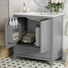 Load image into Gallery viewer, Bathroom Vanity With Single Sink, Combo Cabinet Undermount Sink, Bathroom Storage Cabinet With Two Doors And A Drawer, Soft Closing, Multifunctional Storage, Solid Wood Frame

